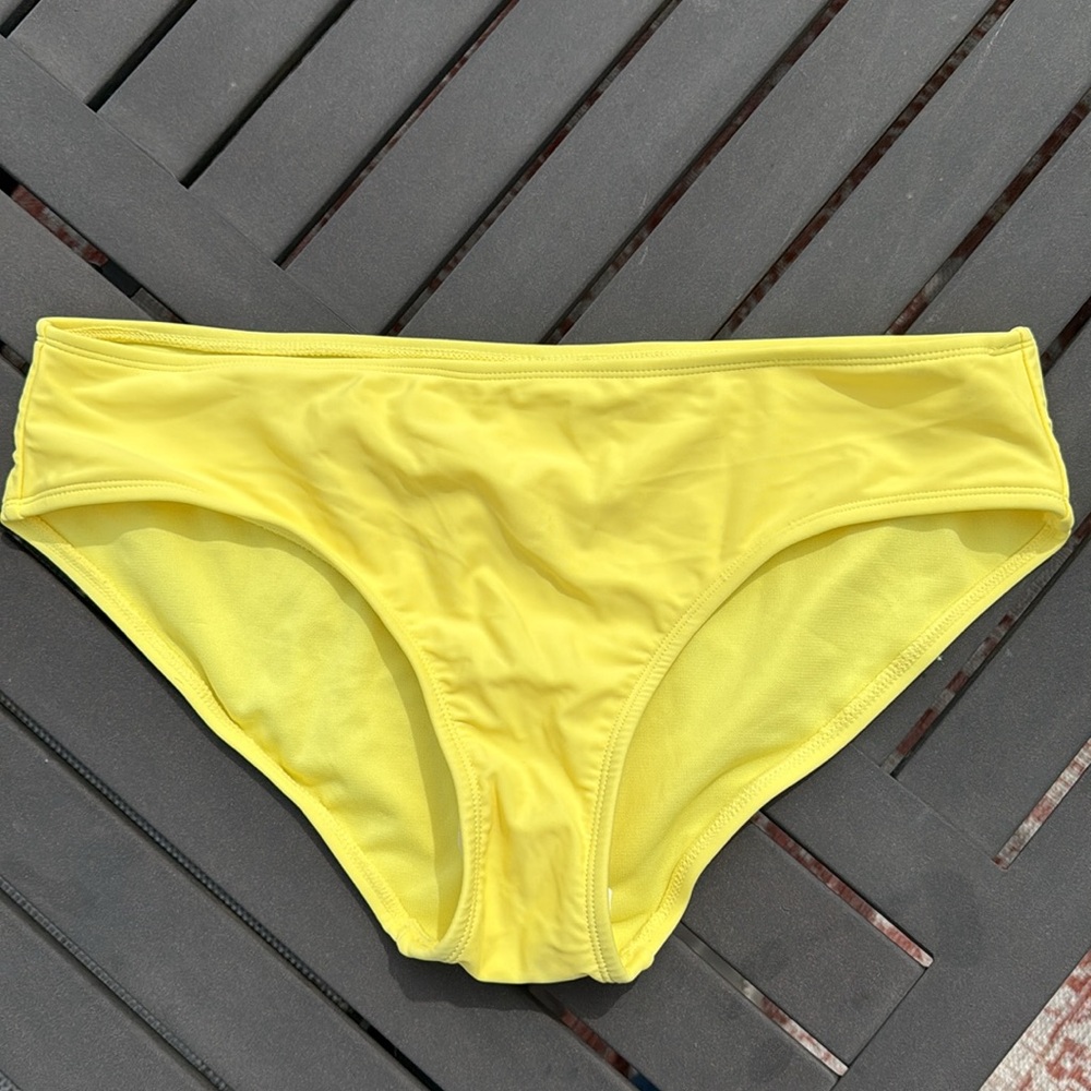 NWT Yellow Ribbed Swim Bottoms Bathing Suit